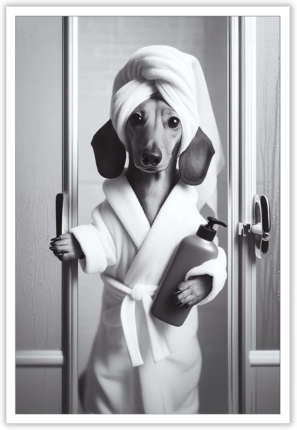 Funny Dachshund Bathroom Canvas Print Adrhgcy