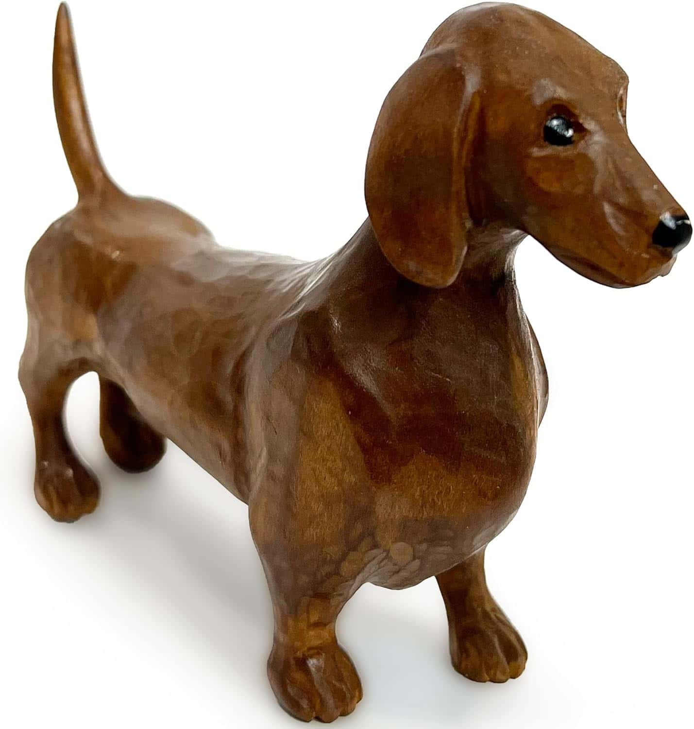 Wood Hand Carved Dachshund Statue Aevvv